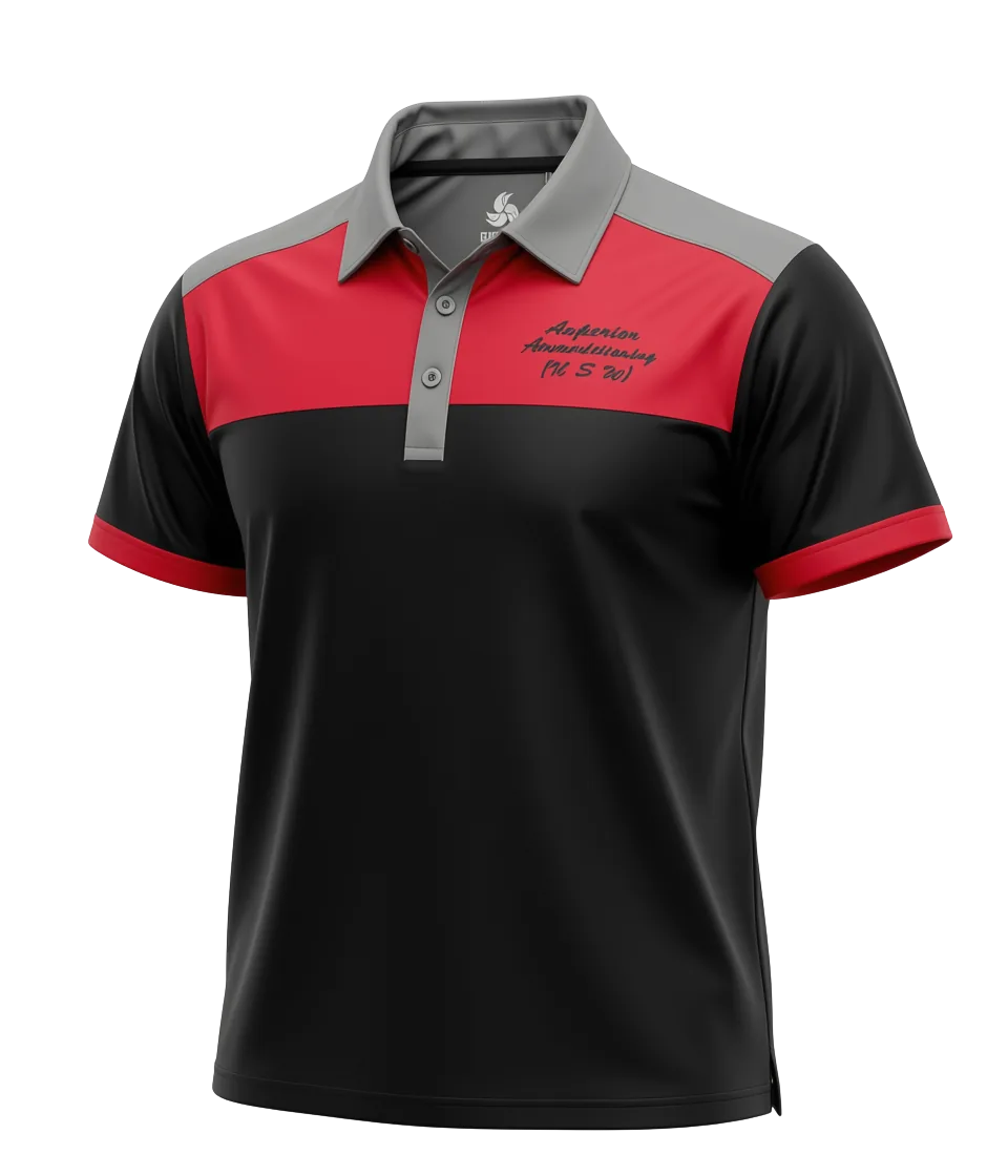 Colour-block jersey polo