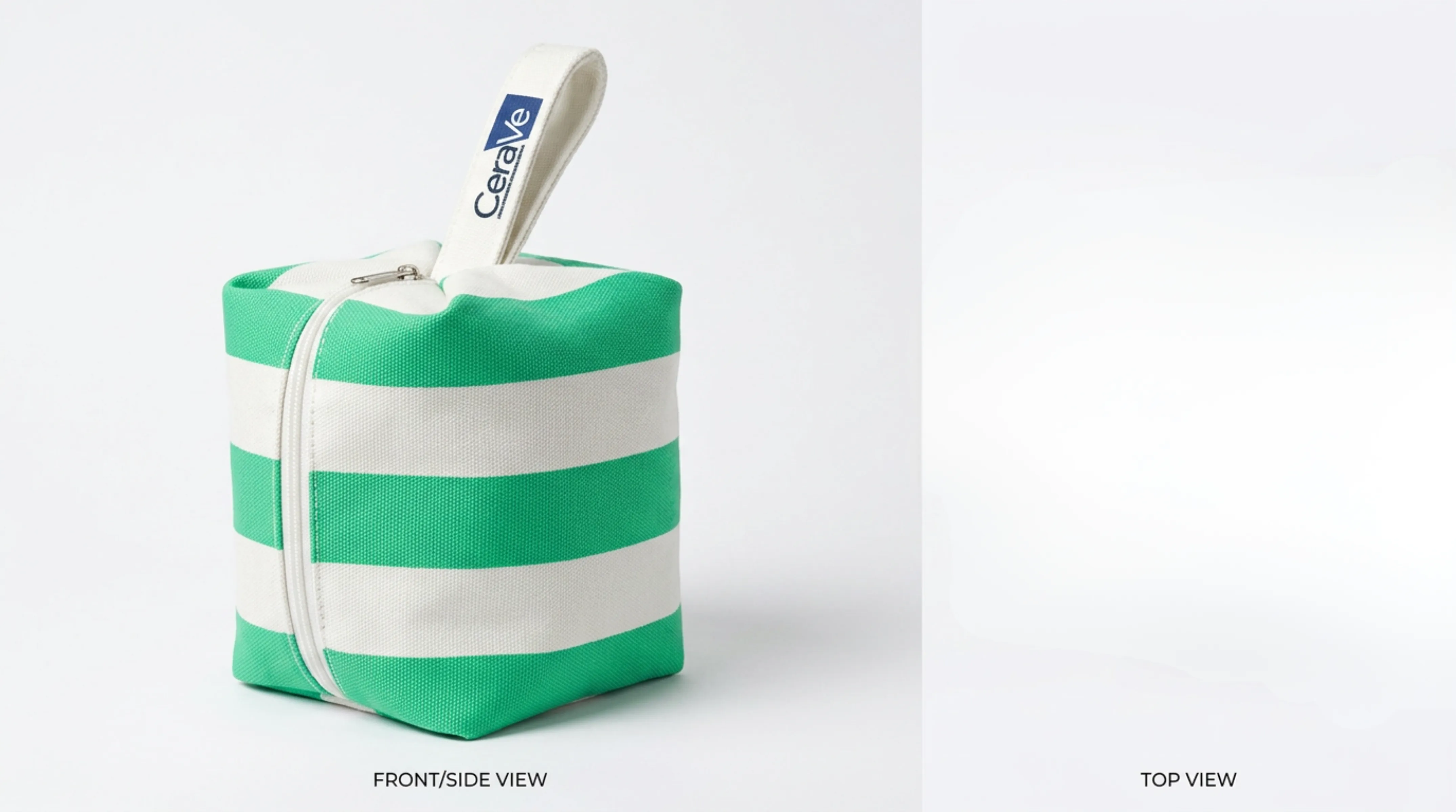 Boxy canvas pouch with handle