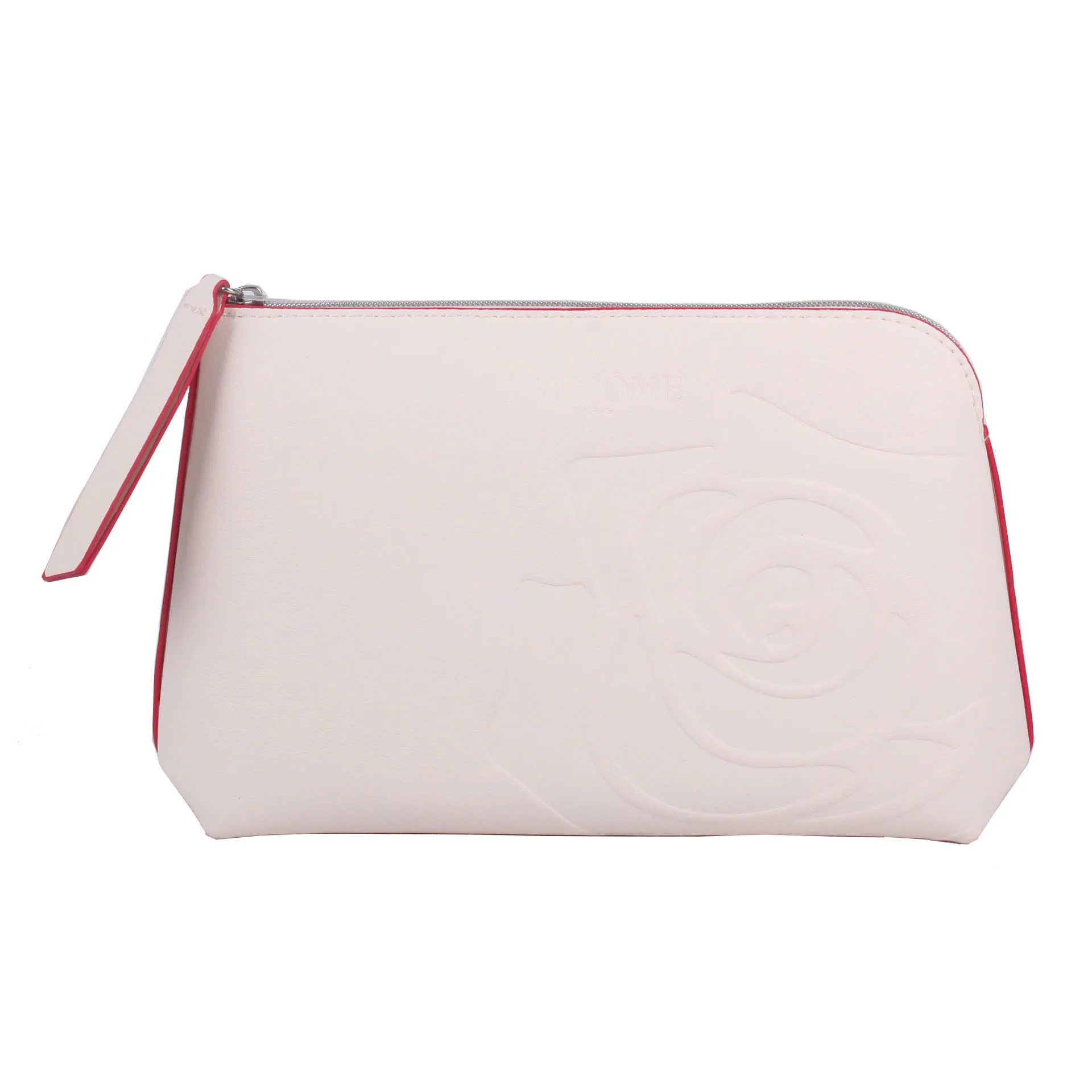 Rose-embossed PU wristlet pouch