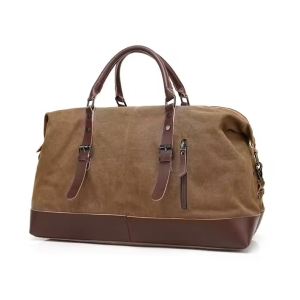 túi du lịch canvas phối giả da 