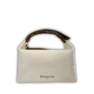 Túi xách tay canvas phối PU nâu 